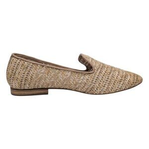 Com + Sens Gloriette Straw Flats Womens Beige Natural Woven Slip On Shoes Sz 9.5